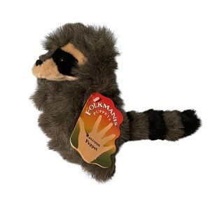 Folkmanis NWT Raccoon Hand Puppet Plush